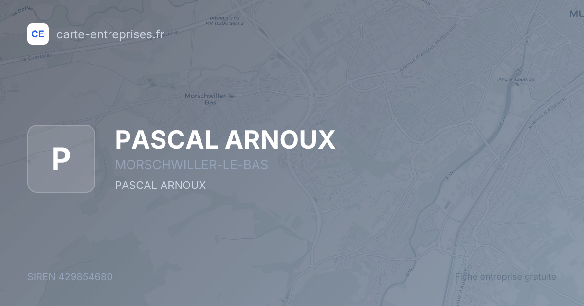 PASCAL ARNOUX — 429854680 — fiche entreprise