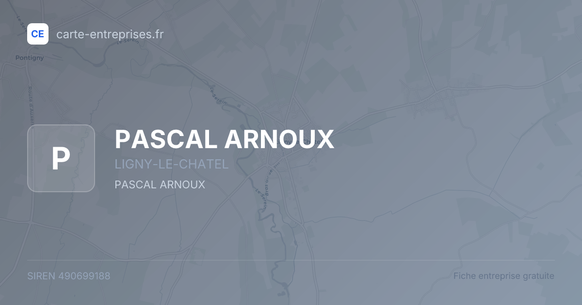 PASCAL ARNOUX — 490699188 — fiche entreprise