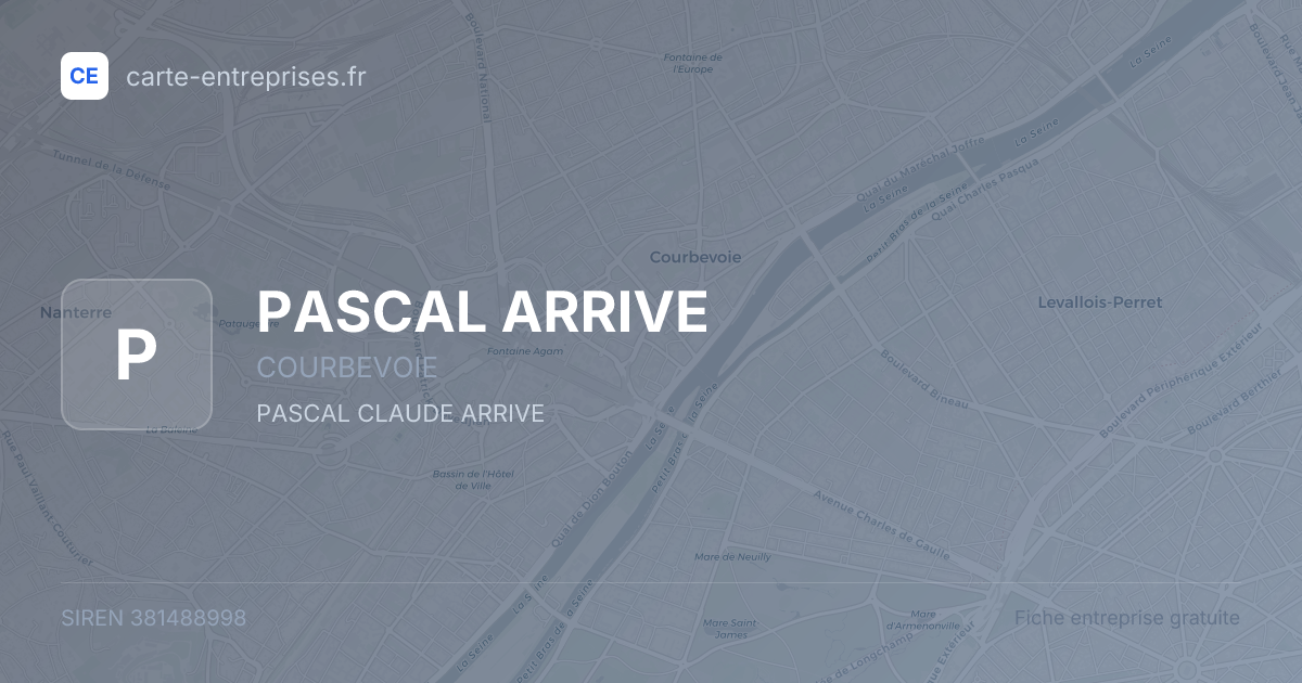 PASCAL ARRIVE — 381488998 — fiche entreprise