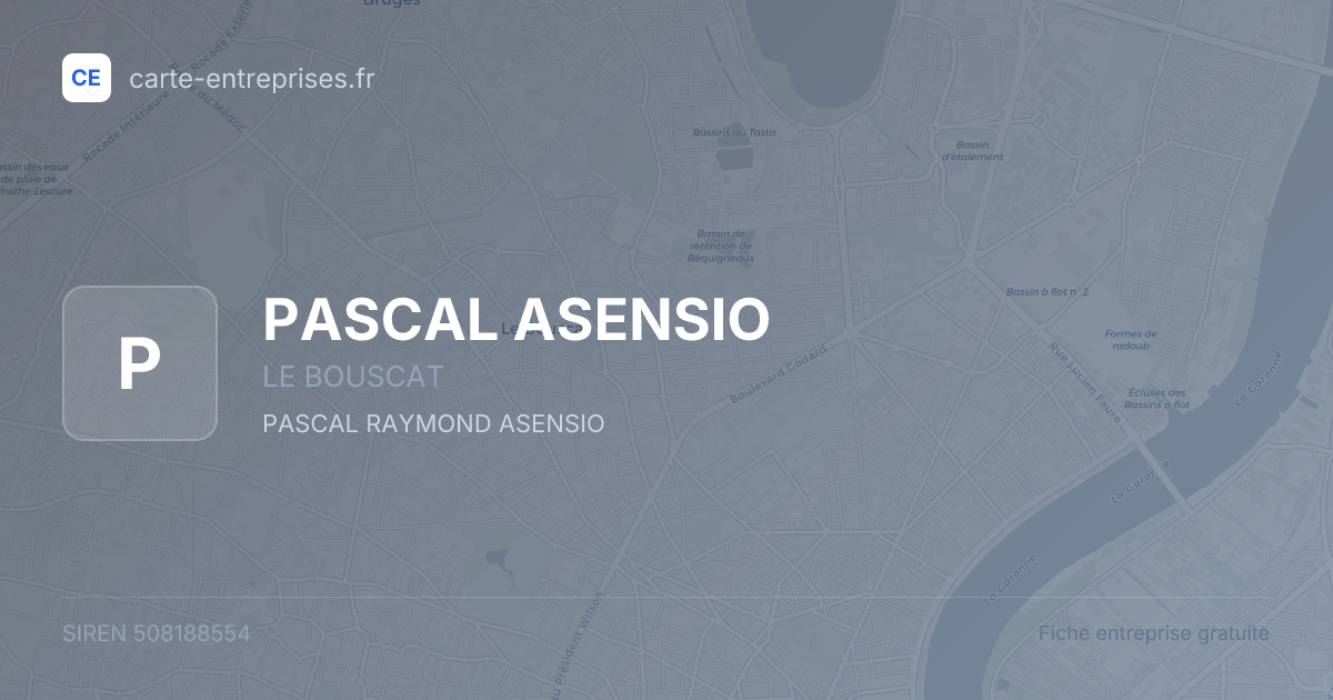 PASCAL ASENSIO — 508188554 — fiche entreprise