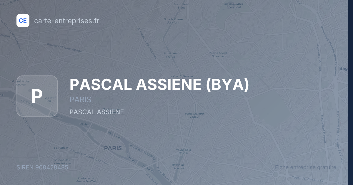 PASCAL ASSIENE (BYA) — 908428485 — fiche entreprise