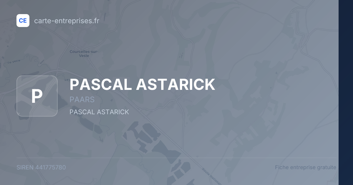 PASCAL ASTARICK — 441775780 — fiche entreprise