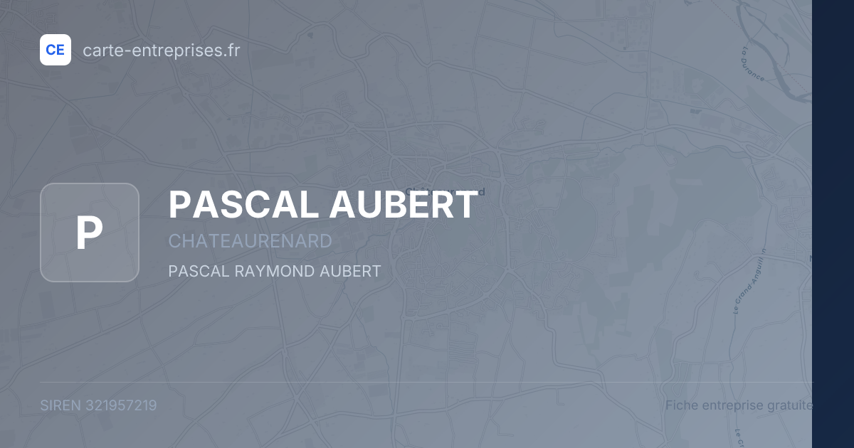 PASCAL AUBERT — 321957219 — fiche entreprise