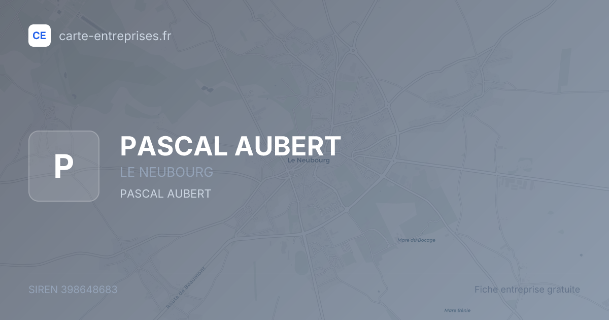 PASCAL AUBERT — 398648683 — fiche entreprise