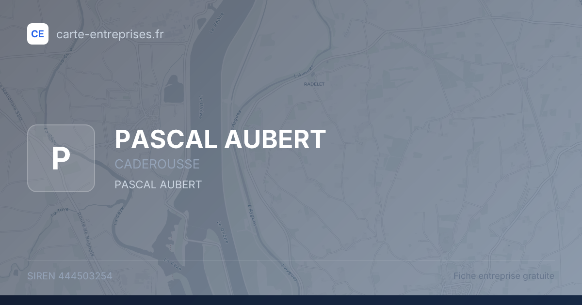 PASCAL AUBERT — 444503254 — fiche entreprise