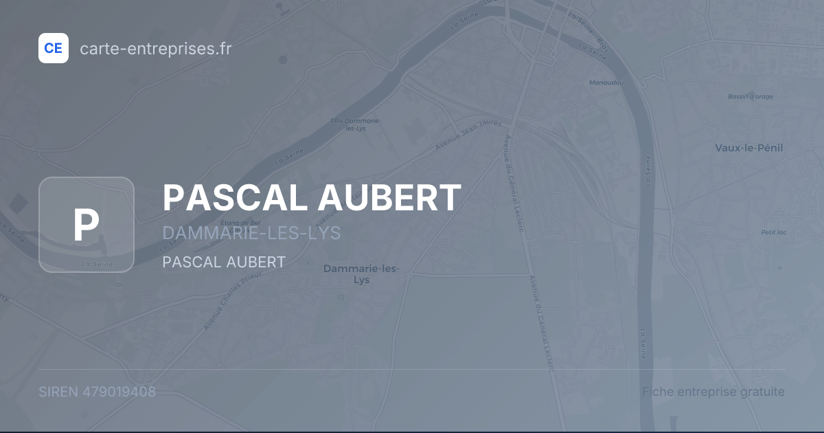 PASCAL AUBERT — 479019408 — fiche entreprise