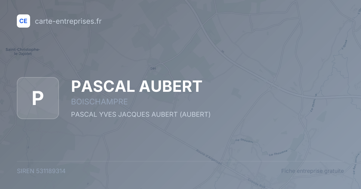 PASCAL AUBERT — 531189314 — fiche entreprise