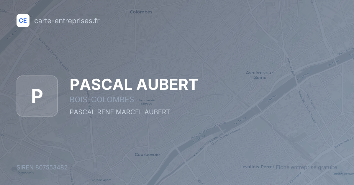 PASCAL AUBERT — 807553482 — fiche entreprise