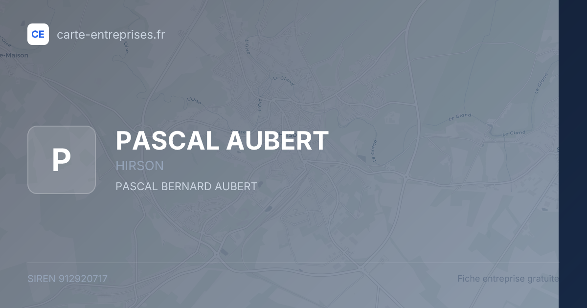 PASCAL AUBERT — 912920717 — fiche entreprise