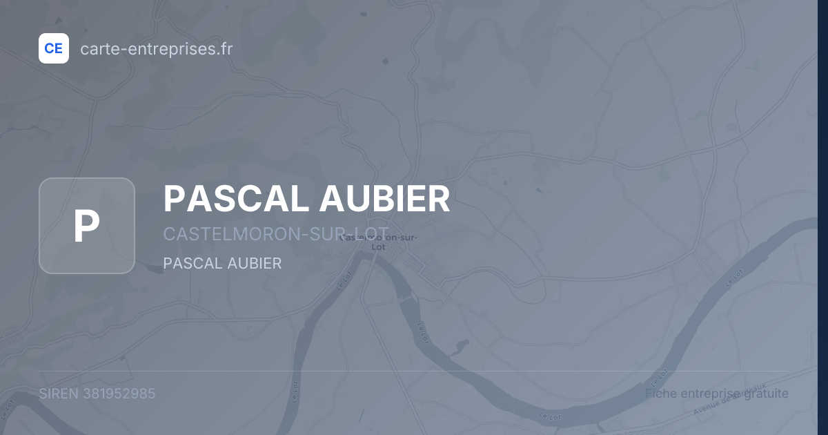 PASCAL AUBIER — 381952985 — fiche entreprise