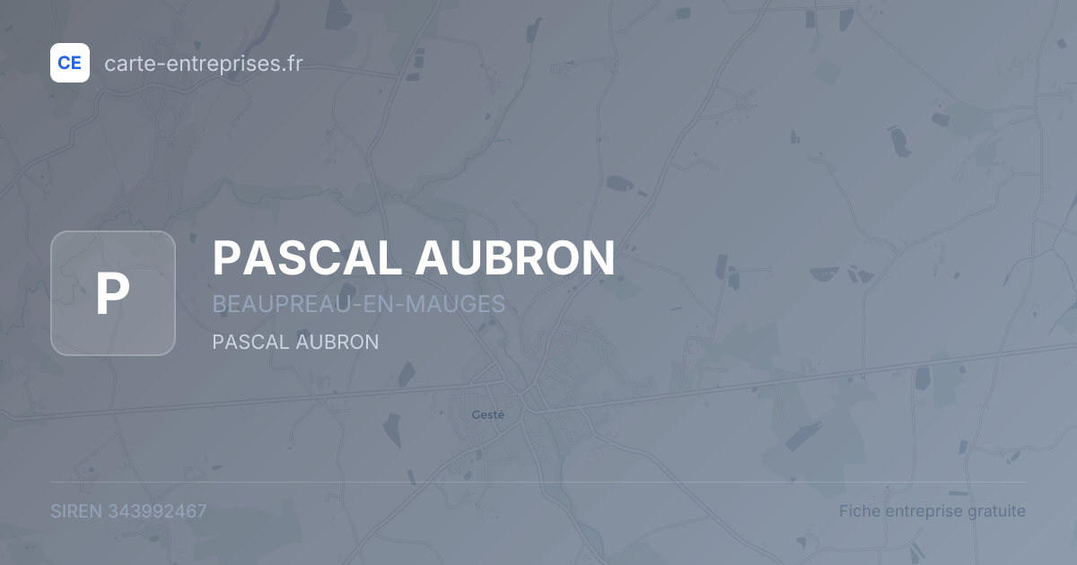 PASCAL AUBRON — 343992467 — fiche entreprise
