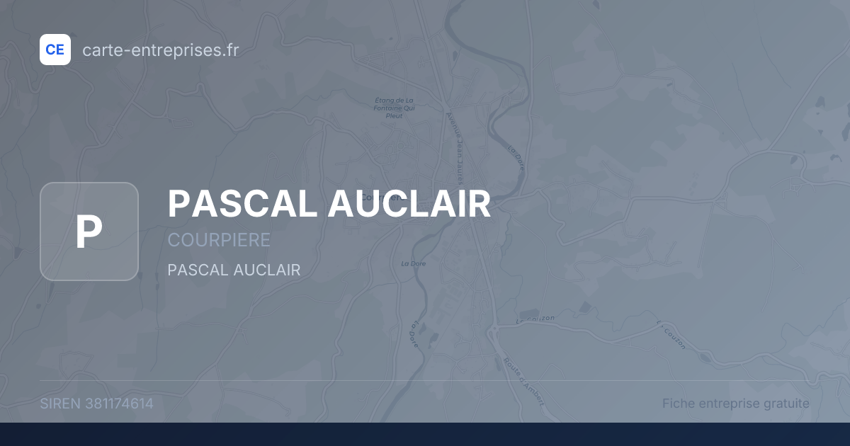 PASCAL AUCLAIR — 381174614 — fiche entreprise