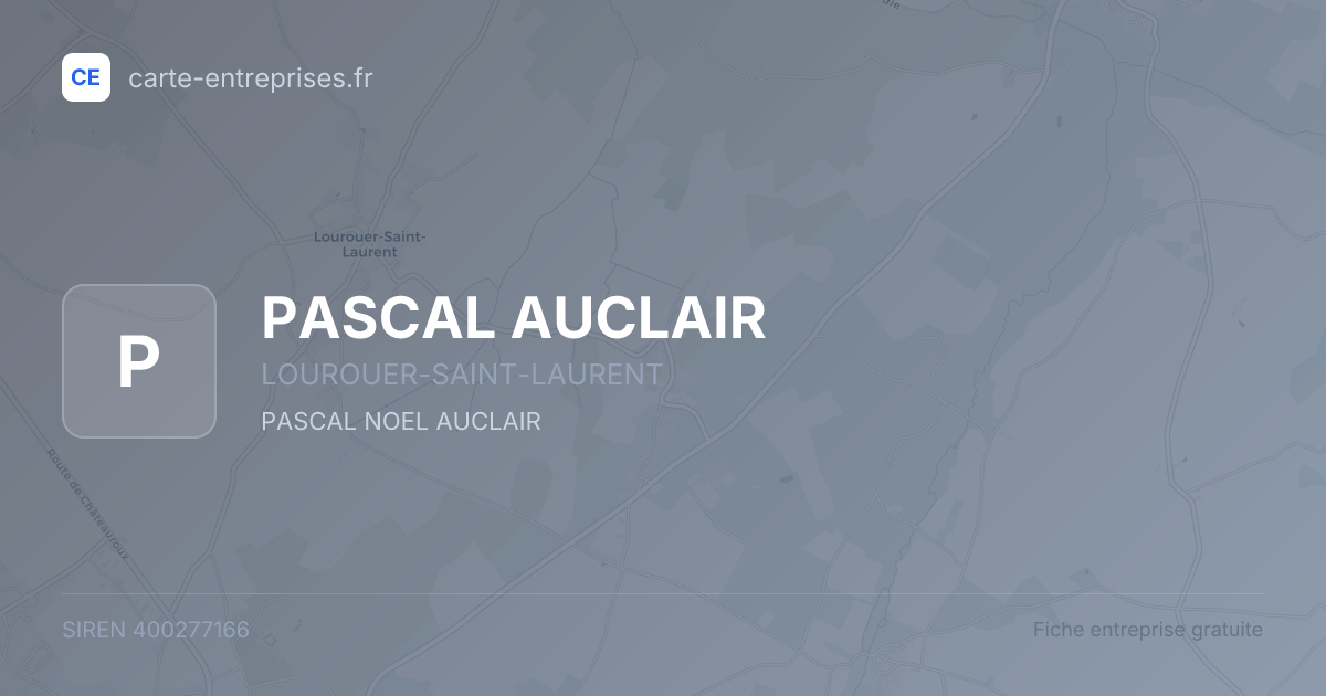 PASCAL AUCLAIR — 400277166 — fiche entreprise