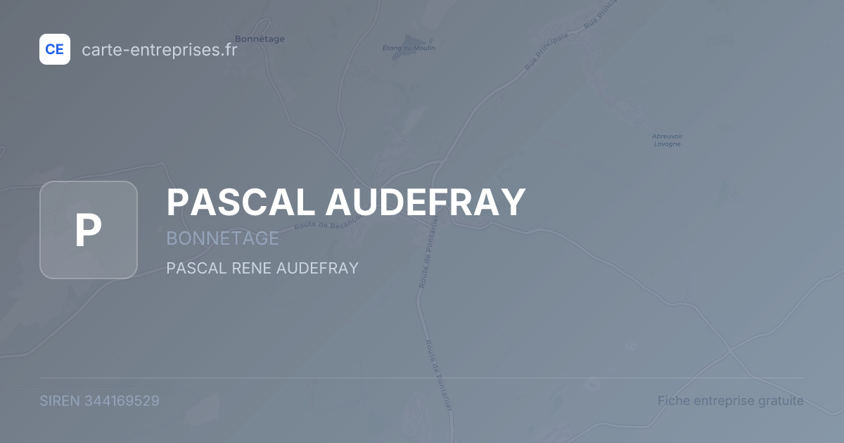 PASCAL AUDEFRAY — 344169529 — fiche entreprise