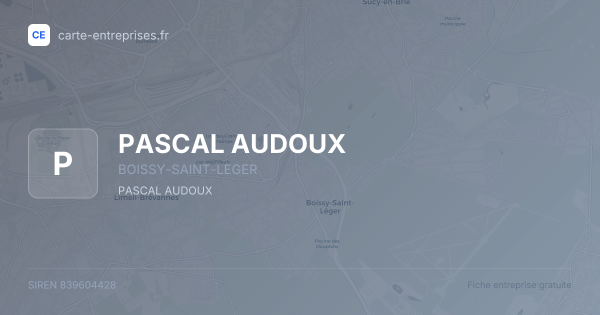 PASCAL AUDOUX — 839604428 — fiche entreprise