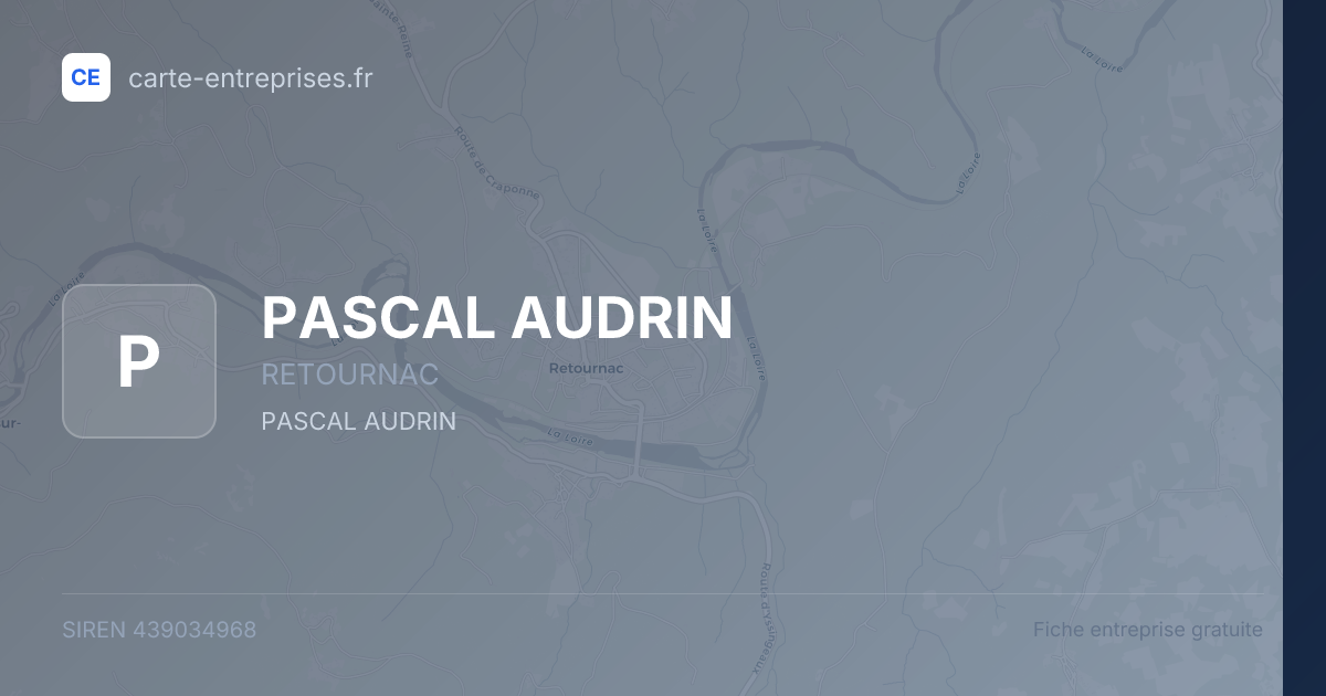 PASCAL AUDRIN — 439034968 — fiche entreprise
