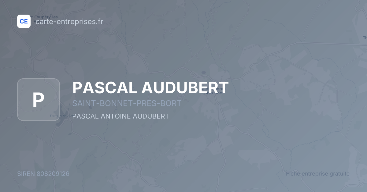 PASCAL AUDUBERT — 808209126 — fiche entreprise
