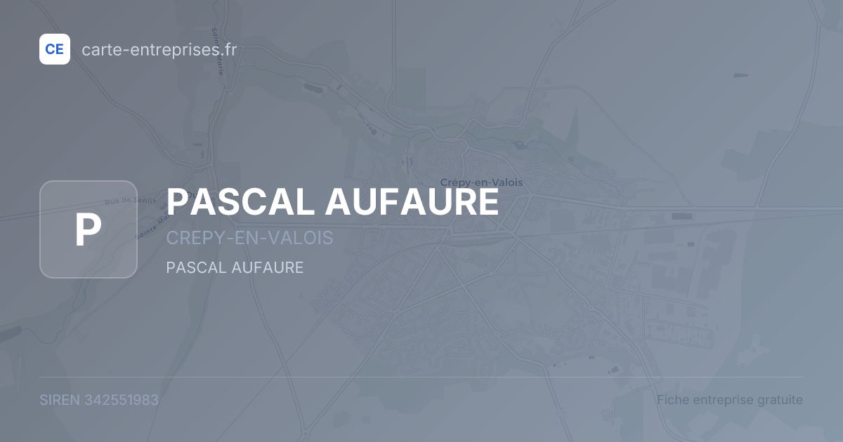 PASCAL AUFAURE — 342551983 — fiche entreprise