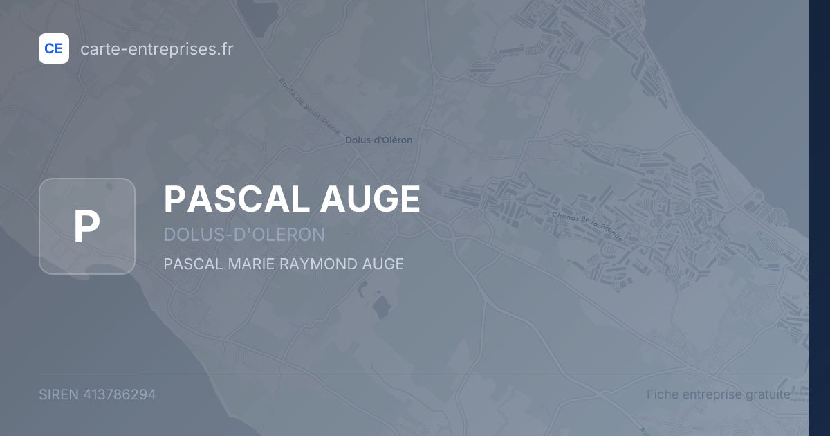 PASCAL AUGE — 413786294 — fiche entreprise