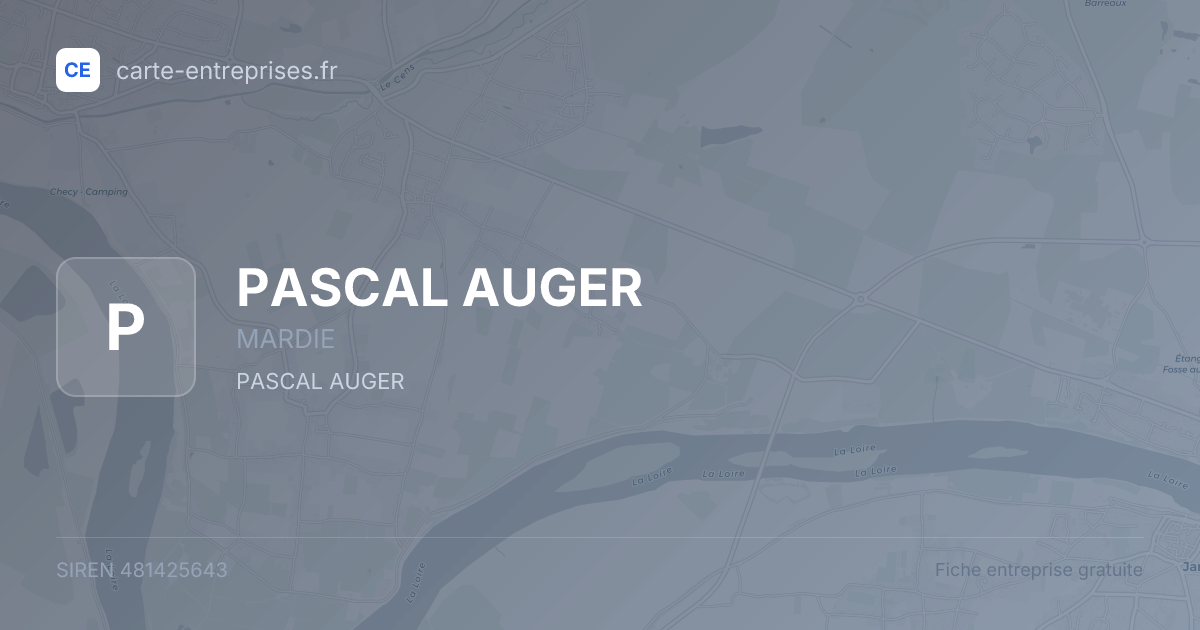 PASCAL AUGER — 481425643 — fiche entreprise