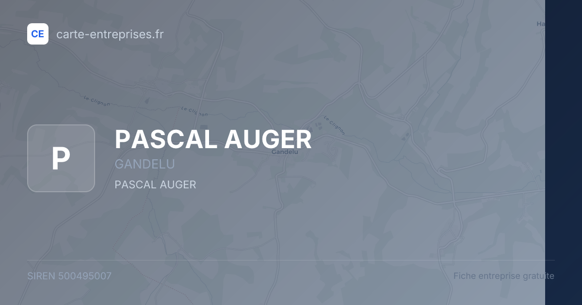 PASCAL AUGER — 500495007 — fiche entreprise