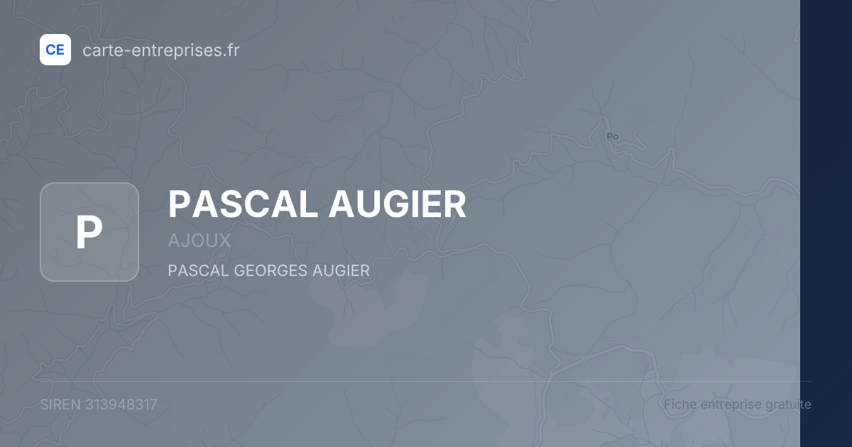 PASCAL AUGIER — 313948317 — fiche entreprise