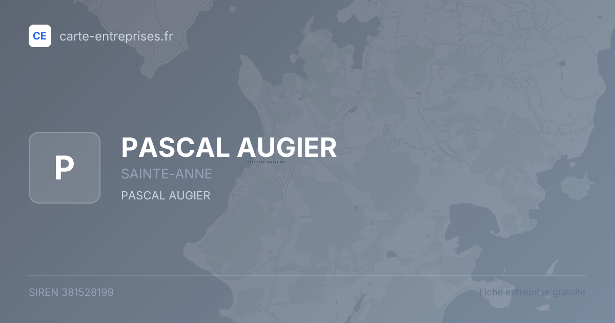 PASCAL AUGIER — 381528199 — fiche entreprise