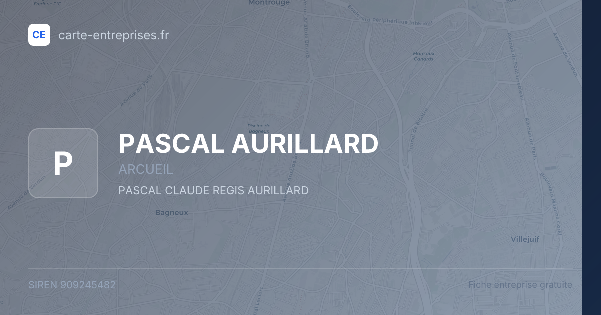 PASCAL AURILLARD — 909245482 — fiche entreprise