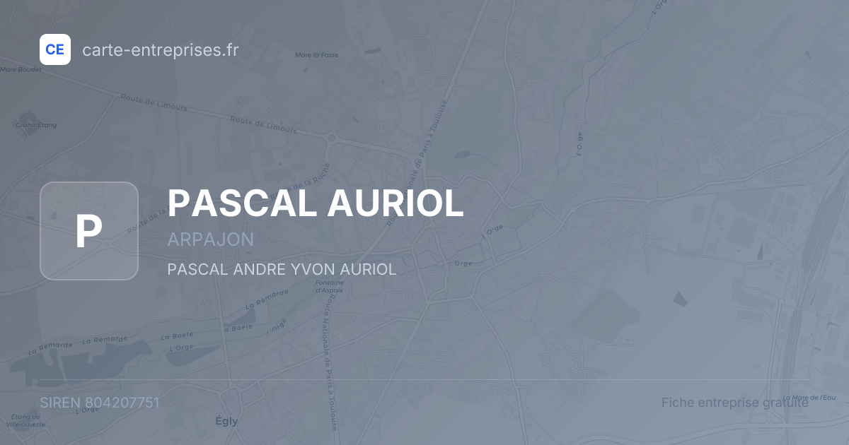 PASCAL AURIOL — 804207751 — fiche entreprise