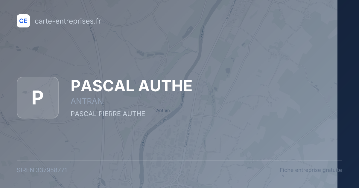 PASCAL AUTHE — 337958771 — fiche entreprise