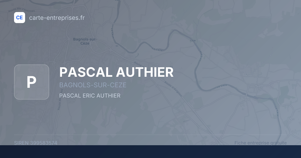 PASCAL AUTHIER — 399583574 — fiche entreprise