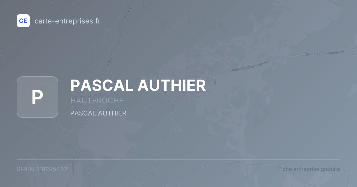 PASCAL AUTHIER — 418285482 — fiche entreprise