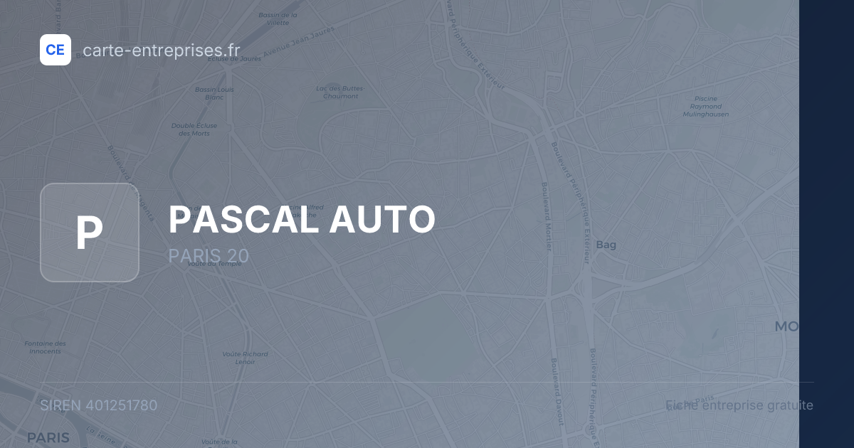 PASCAL AUTO — 401251780 — fiche entreprise