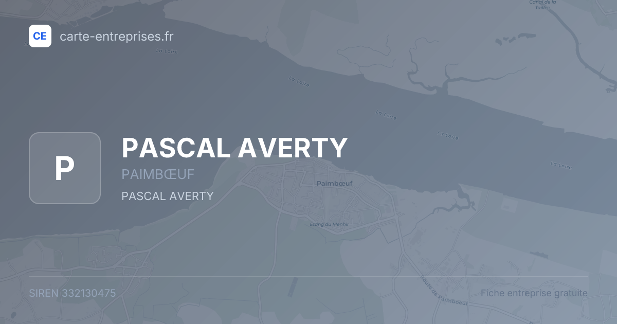 PASCAL AVERTY — 332130475 — fiche entreprise