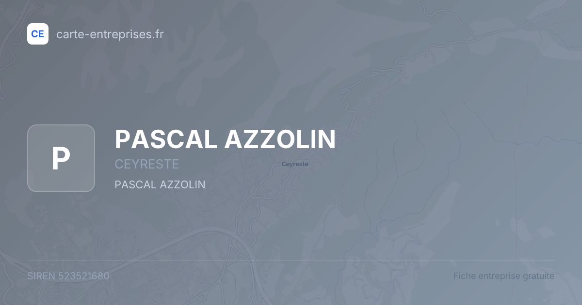 PASCAL AZZOLIN — 523521680 — fiche entreprise