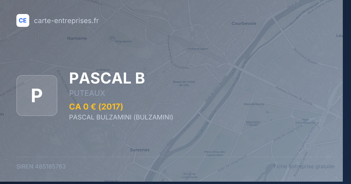 PASCAL B — 485185763 — fiche entreprise