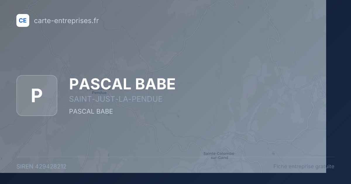 PASCAL BABE — 429428212 — fiche entreprise
