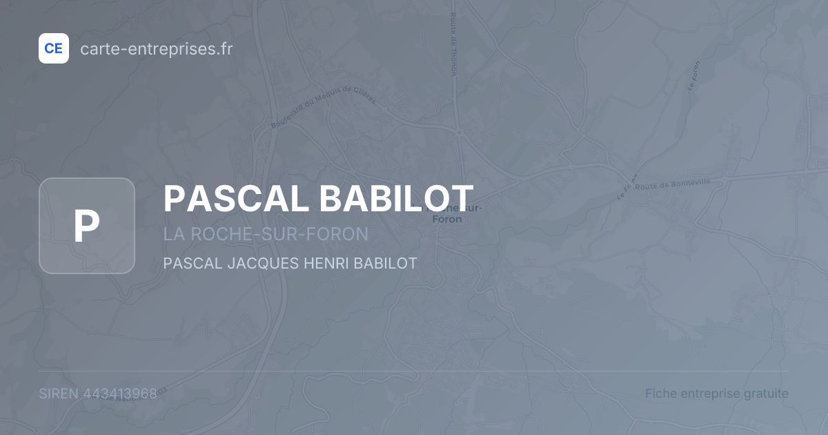PASCAL BABILOT — 443413968 — fiche entreprise