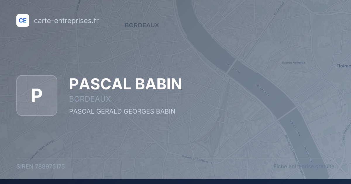 PASCAL BABIN — 788975175 — fiche entreprise