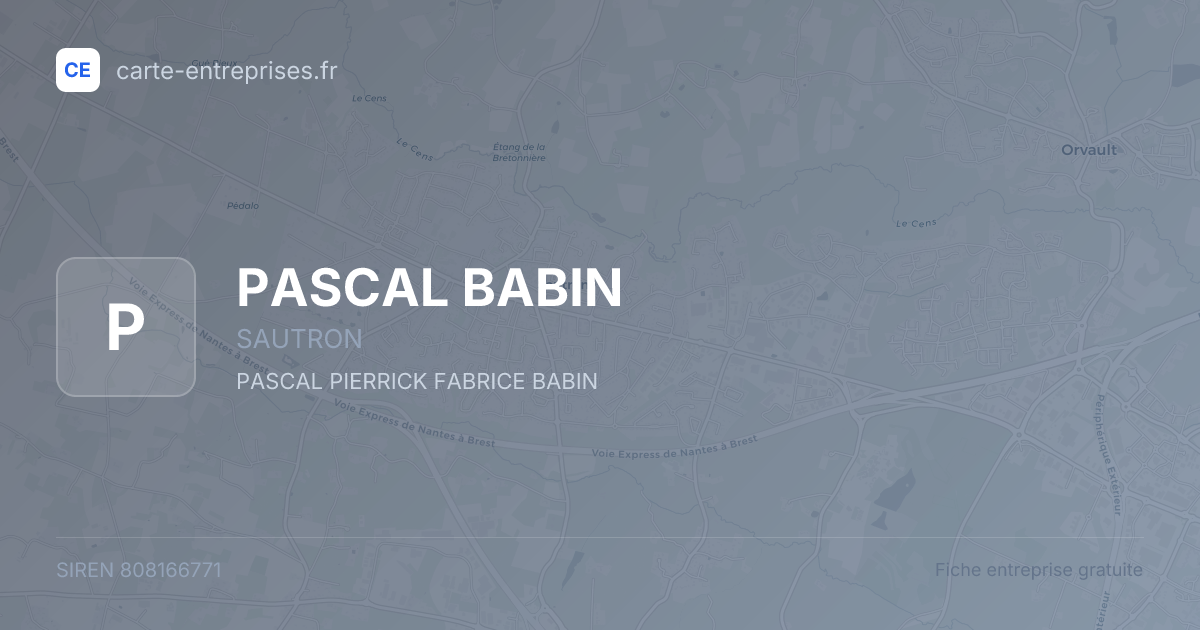 PASCAL BABIN — 808166771 — fiche entreprise