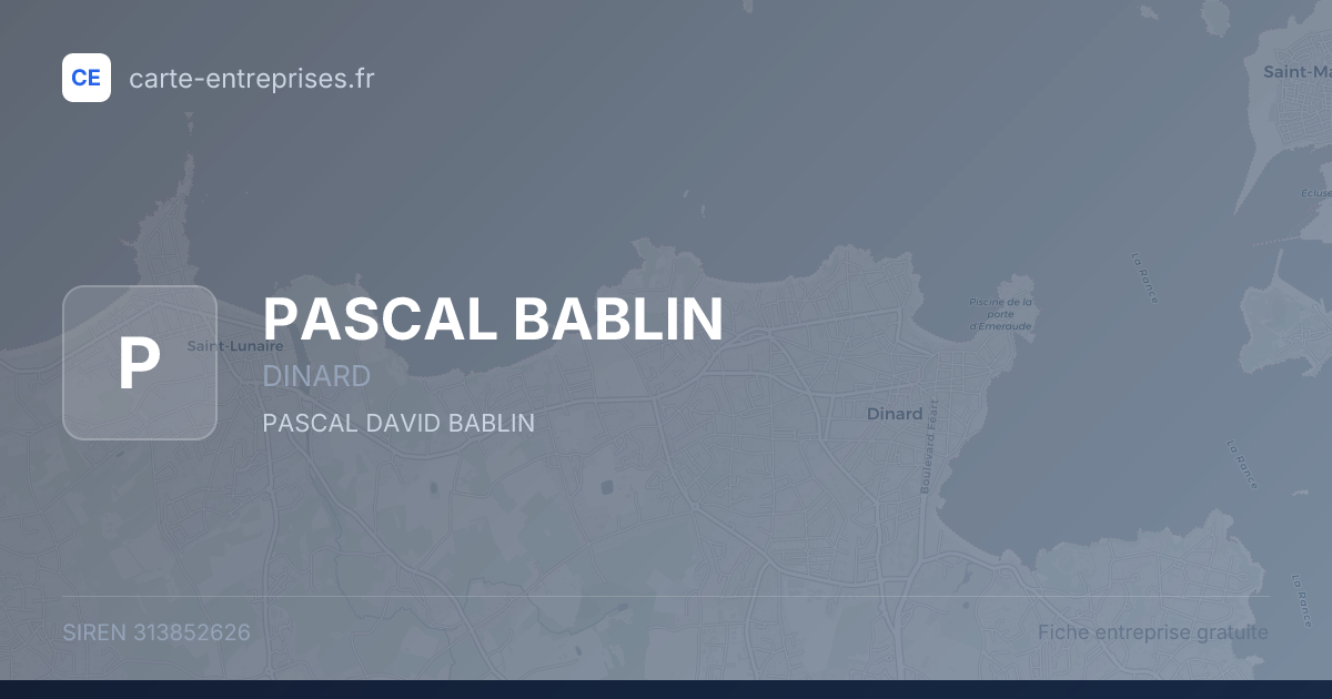 PASCAL BABLIN — 313852626 — fiche entreprise