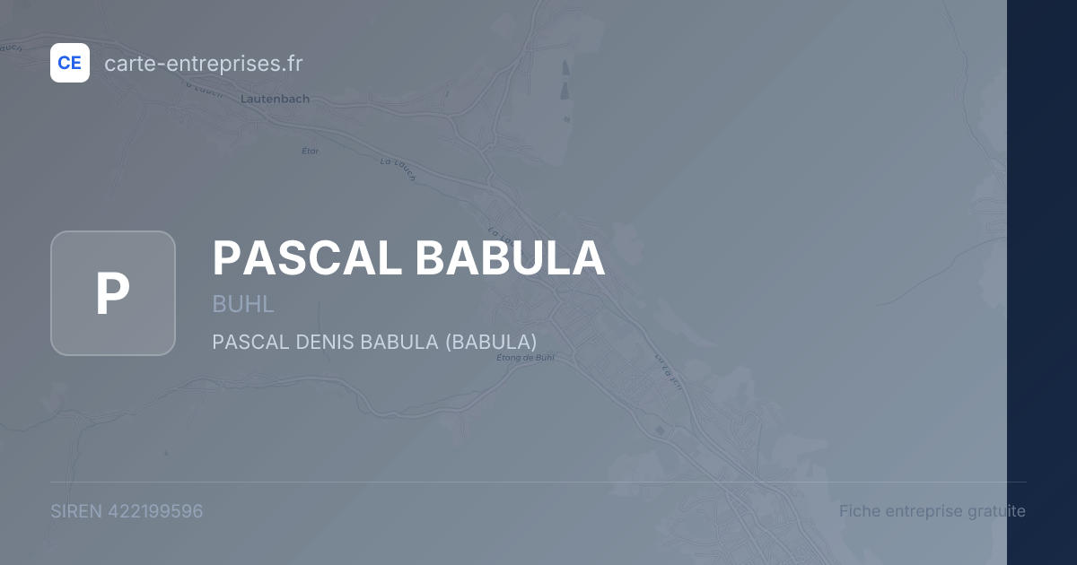 PASCAL BABULA — 422199596 — fiche entreprise