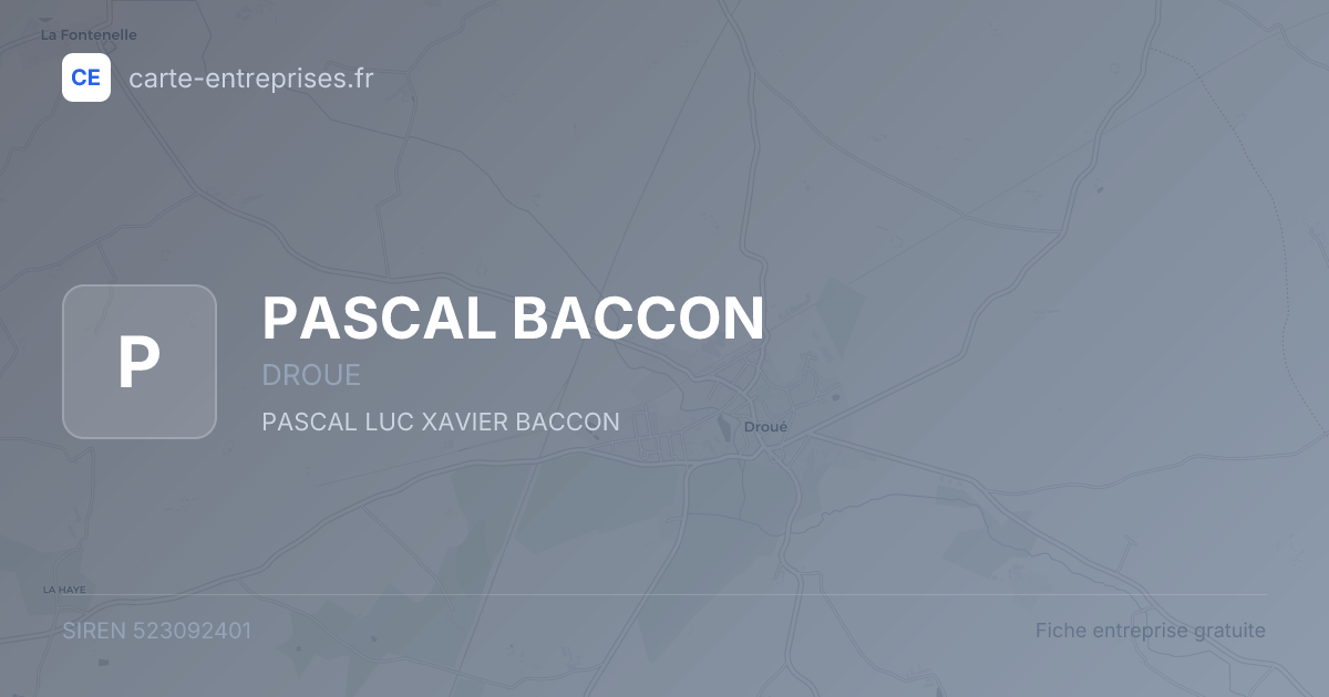 PASCAL BACCON — 523092401 — fiche entreprise