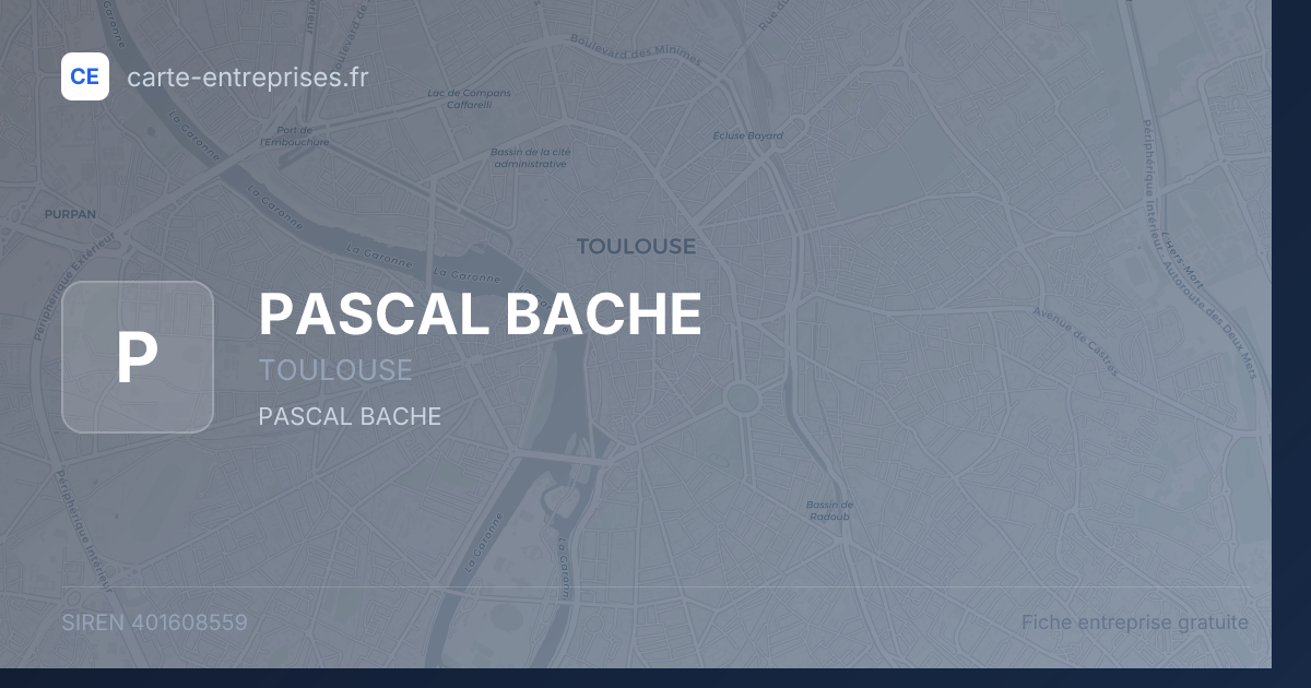 PASCAL BACHE — 401608559 — fiche entreprise