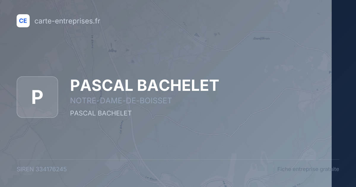 PASCAL BACHELET — 334176245 — fiche entreprise