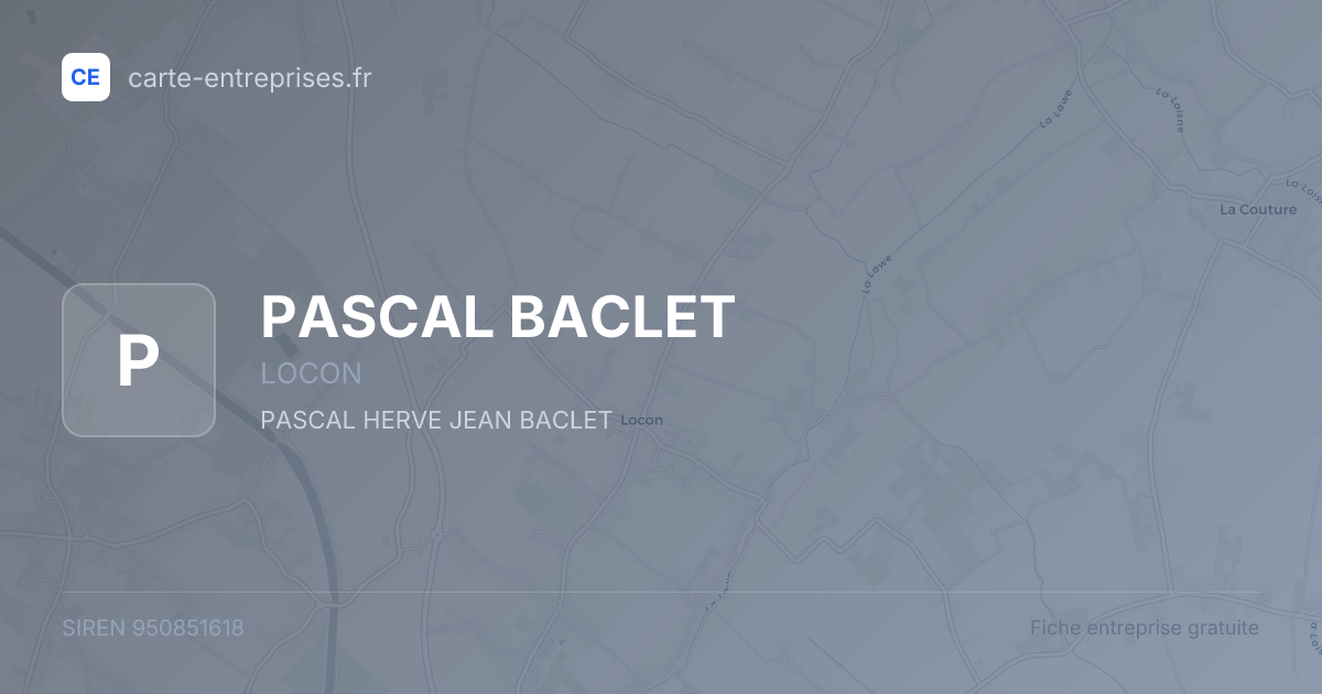 PASCAL BACLET — 950851618 — fiche entreprise