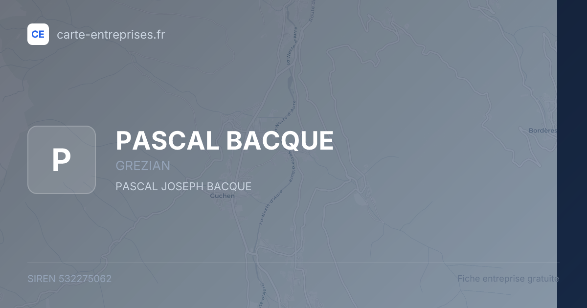 PASCAL BACQUE — 532275062 — fiche entreprise