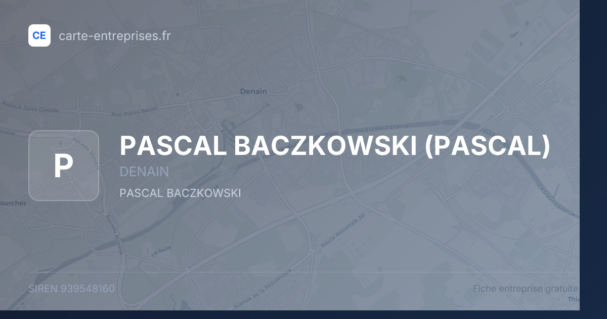 PASCAL BACZKOWSKI (PASCAL) — 939548160 — fiche entreprise