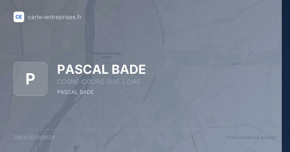 PASCAL BADE — 342931524 — fiche entreprise