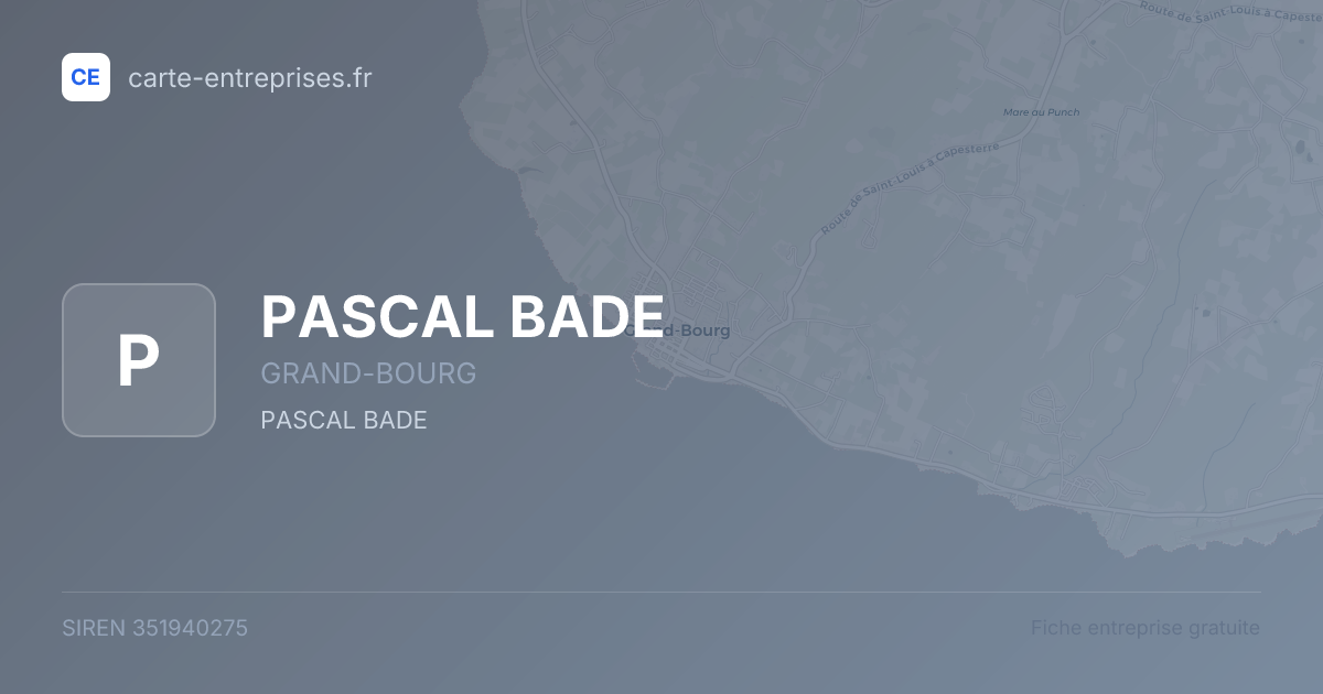 PASCAL BADE — 351940275 — fiche entreprise